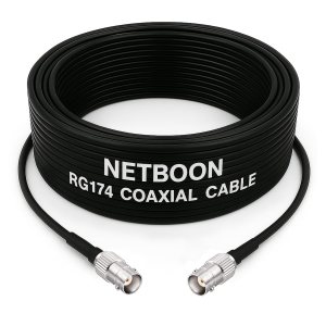 RG174 RF Low Loss Cable with BNC Female to BNC Female Connector Compact Coax Link for Test, CCTV, RF & Communication Devices
