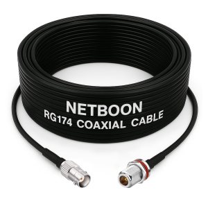 RG174 RF Low Loss Cable with BNC Female to N Female Bulkhead Connector Compact Flexible Cable for RF, Antenna & Test Equipment