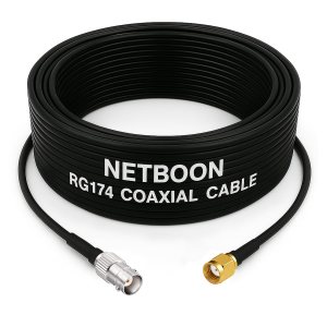 RG174 RF Low Loss Cable with BNC Female to RP-SMA Male Connector Compact RF Patch Cord for Wireless, Antenna & Test Equipment