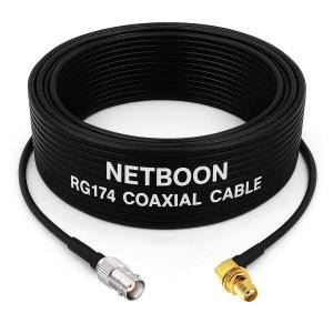 RG174 RF Low Loss Cable with BNC Female to SMA Female Right Angle Connector Flexible RF Link for Testing, Antenna & Communication Devices