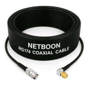 RG174 RF Low Loss Cable with BNC Female to SMA Male Right Angle Connector Compact Patch Lead for RF, Testing & Wireless Systems