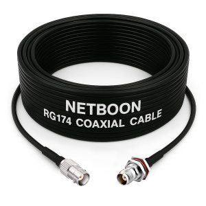 RG174 RF Low Loss Cable with BNC Female to TNC Female Bulkhead Connector Compact Shielded Cable for RF, IoT & Communication Systems