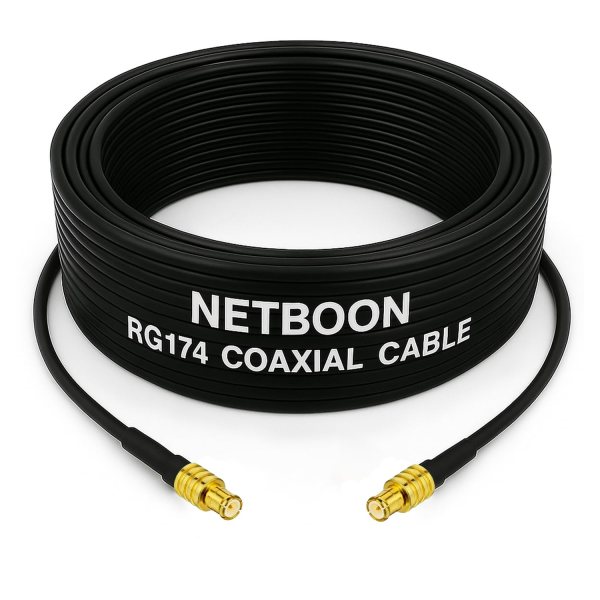 RG174 RF Low Loss Cable with MCX Male to MCX Male Connector Slim, Flexible RF Patch Cord for GPS, IoT & Communication Devices