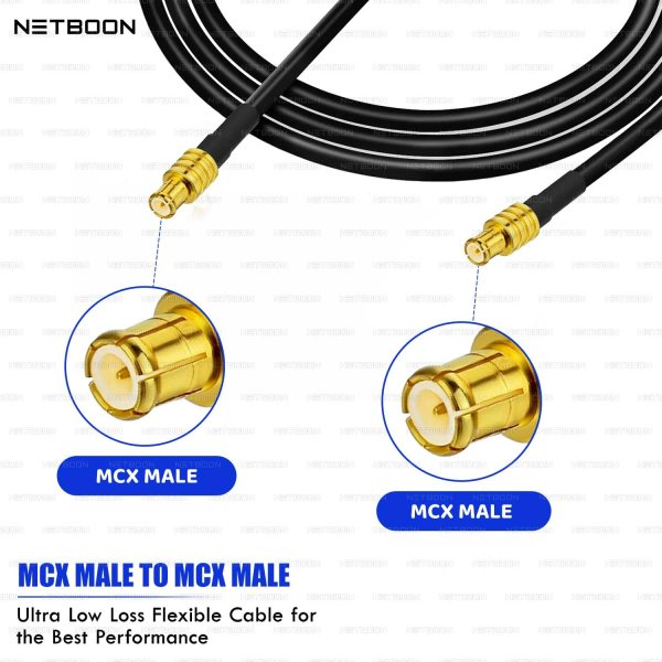 RG174 RF Low Loss Cable with MCX Male to MCX Male Connector | Slim, Flexible RF Patch Cord for GPS, IoT & Communication Devices