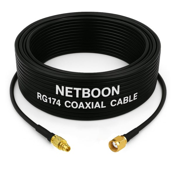 RG174 RF Low Loss Cable with MMCX Male to RP-SMA Male Connector Flexible Coax Cable for Wi-Fi, IoT & RF Modules