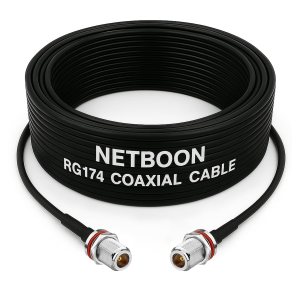RG174 RF Low Loss Cable with N Female Bulkhead to N Female Bulkhead Connector Compact Coax Link for Antenna & RF Integration