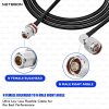 RG174 RF Low Loss Cable with N Female Bulkhead to N Male Right Angle Connector | Compact Flexible Cable for RF, Antenna & Communication Systems