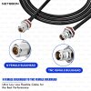 RG174 RF Low Loss Cable with N Female Bulkhead to TNC Female Bulkhead Connector Secure Panel-Mount RF Extension for Communication Systems (2) RG174 RF Low Loss Cable with N Female Bulkhead to TNC Female Bulkhead Connector | Secure Panel-Mount RF Extension for Communication Systems