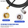 RG174 RF Low Loss Cable with RP-SMA Male to N Male Right Angle Connector | Compact, Flexible Coax for Antenna & Wireless Systems