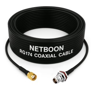 RG174 RF Low Loss Cable with RP SMA Male to TNC Female Bulkhead Connector Compact 50 Ohm Cable for Wireless, Antenna & RF Applications