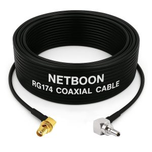 RG174 RF Low Loss Cable with SMA Female Right Angle to CRC9 Right Angle Connector Compact Routing Cable for Modems, Dongles & RF Devices
