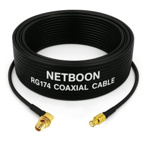 RG174 RF Low Loss Cable with SMA Female Right Angle to MCX Male Connector Compact Flexible Cable for RF, GPS & Embedded Modules