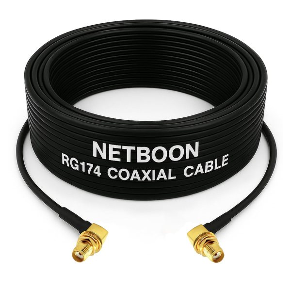 RG174 RF Low Loss Cable with SMA Female Right Angle to SMA Female Right Angle Connector Ultra-Flexible Patch Cable for Compact RF Installations (1) RG174 RF Low Loss Cable with SMA Female Right Angle to SMA Female Right Angle Connector Ultra-Flexible Patch Cable for Compact RF Installations