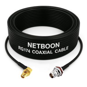 RG174 RF Low Loss Cable with SMA Female Right Angle to TNC Female Bulkhead Connector Compact RF Interface for Antenna & Wireless Systems