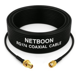 RG174 RF Low Loss Cable with SMA Female to RP-SMA Male Connector Compact Flexible Coax for RF, WLAN & IoT Devices