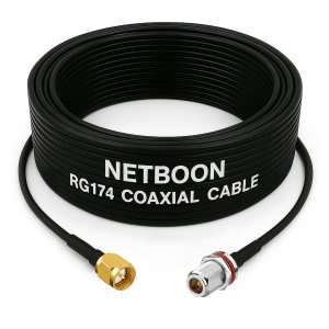RG174 RF Low Loss Cable with SMA Male to N Female Bulkhead Connector Compact & Flexible RF Cable for Antenna, GPS & Wireless Devices (1) RG174 RF Low Loss Cable with SMA Male to N Female Bulkhead Connector Compact & Flexible RF Cable for Antenna, GPS & Wireless Devices