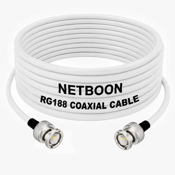 RG188 Broadcast-Grade RF Cable BNC Male to BNC Male Connector Low-Loss Coaxial Assembly