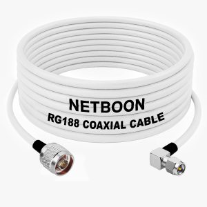 RG188 Compact RF Coax Cable N Male to SMA Male Right Angle Connector Low-Loss 3GHz Assembly