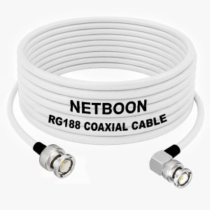RG188 Flexible RF Coax BNC Male to BNC Male Right Angle Connector Low-Loss High-Precision Cable