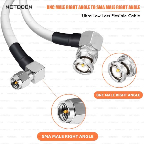 RG188 Flexible RF Coaxial Cable BNC Male Right Angle to SMA Male Right Angle Connector Low-Loss High-Frequency Cable for Compact RF Installations (2) RG188 Flexible RF Coaxial Cable BNC Male Right Angle to SMA Male Right Angle Connector Low-Loss High-Frequency Cable for Compact RF Installations