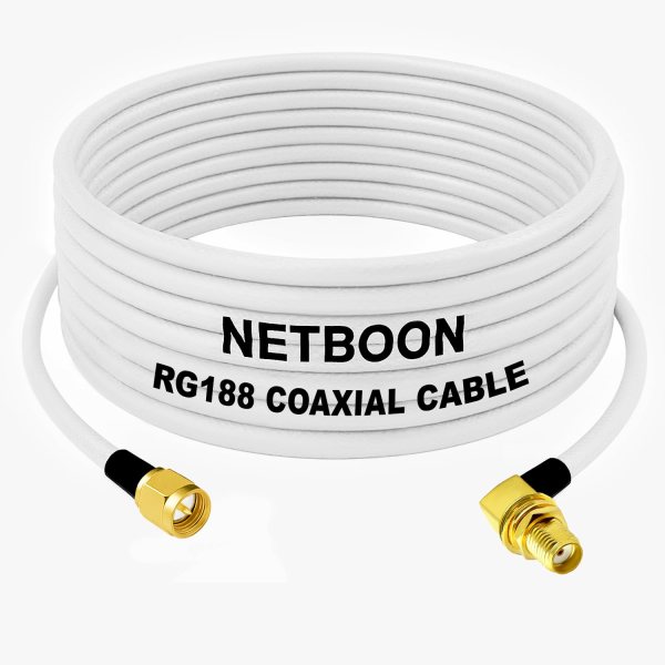 RG188 High-Frequency RF Coax Cable SMA Male to SMA Female Right Angle Connector Low-Loss Shielded Cable for Lab, IoT & Telecom Applications (1) RG188 High-Frequency RF Coax Cable SMA Male to SMA Female Right Angle Connector Low-Loss Shielded Cable for Lab, IoT & Telecom Applications