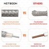 RG188 High-Frequency RF Coax Cable SMA Male to SMA Female Right Angle Connector Low-Loss Shielded Cable for Lab, IoT & Telecom Applications (6) RG188 High-Frequency RF Coax Cable | SMA Male to SMA Female Right Angle Connector | Low-Loss Shielded Cable for Lab, IoT & Telecom Applications