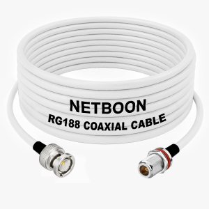 RG188 High-Performance RF Coax Cable BNC Male to N Female Bulkhead Connector Low-Loss Shielded Cable for Test, Telecom & Industrial Systems