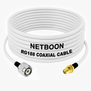 RG188 High-Stability RF Coaxial Cable TNC Male to SMA Female Connector Low-Loss, Shielded Cable for Wireless, Lab & Industrial RF Systems