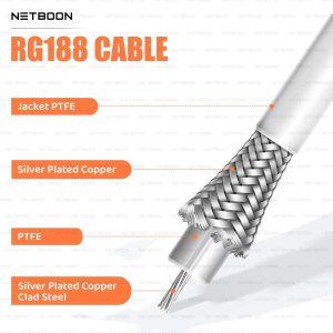 RG188 Premium RF Coax Cable SMA Male to N Female Bulkhead Connector Low-Loss High-Frequency Shielded Cable for Test, Telecom & IoT Systems