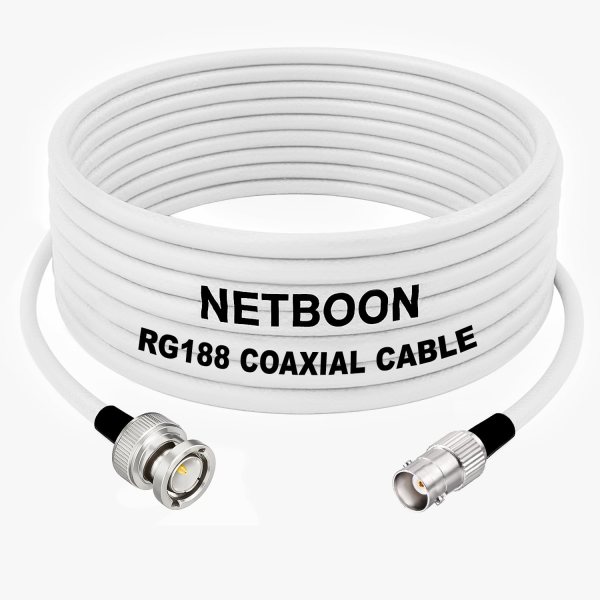 RG188 Premium RF Coaxial Cable BNC Male to BNC Female Connector High-Frequency Low-Loss Cable for Test & Communication Systems
