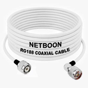 RG188 Professional RF Coaxial Cable TNC Male to N Male Right Angle Connector Low-Loss, Shielded High-Frequency Cable for Lab & Telecom Systems