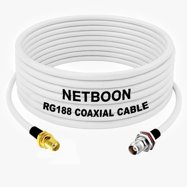 RG188 RF Coaxial Cable SMA Female to TNC Female Bulkhead Connector Low-Loss, Shielded Cable for IoT, RF Testing, Telecom & Industrial Systems