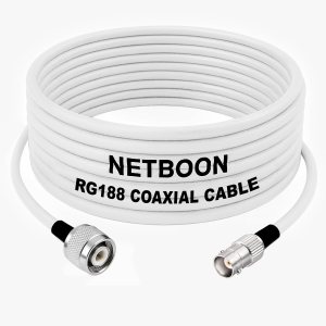 RG188 RF Coaxial Cable TNC Male to BNC Female Connector Low-Loss High-Stability Cable for Test Instruments, IoT Devices & RF Communication