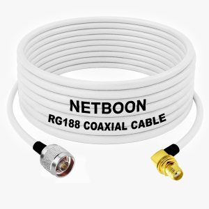 RG188 Ultra-Flexible RF Cable N Male to SMA Female Right Angle Connector Low-Loss Coax Assembly