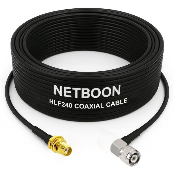 HLF240 Advanced Low Loss RF Cable SMA Female to TNC Male Right-Angle Connector 6GHz Coaxial Cable for Compact RF Installations (1) HLF240 Advanced Low Loss RF Cable | SMA Female to TNC Male Right-Angle Connector | 6GHz Coaxial Cable for Compact RF Installations