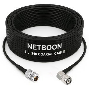 HLF240 Compact Low-Loss RF Cable | N Female to TNC Male Right-Angle Connector | 6GHz Coax for SDR, IoT & Industrial Wireless Systems