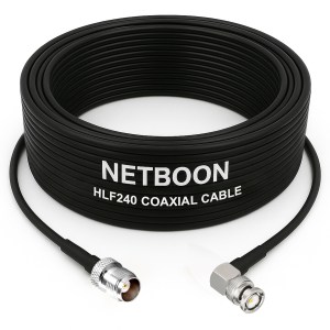 HLF240 Compact Low-Loss RF Cable TNC Female to BNC Male Right-Angle Connector 6GHz Coax for SDR, IoT & Industrial Systems (1) HLF240 Compact Low-Loss RF Cable | TNC Female to BNC Male Right-Angle Connector | 6GHz Coax for SDR, IoT & Industrial Systems