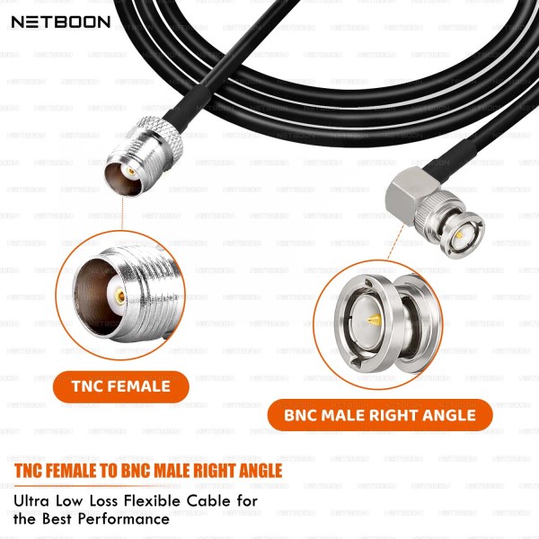 HLF240 Compact Low-Loss RF Cable TNC Female to BNC Male Right-Angle Connector 6GHz Coax for SDR, IoT & Industrial Systems (2) HLF240 Compact Low-Loss RF Cable | TNC Female to BNC Male Right-Angle Connector | 6GHz Coax for SDR, IoT & Industrial Systems
