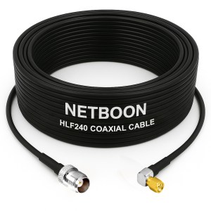 HLF240 Compact RF Cable TNC Female to SMA Male Right-Angle Connector 6GHz Low-Loss Coax for Industrial & SDR Applications (1) HLF240 Compact RF Cable | TNC Female to SMA Male Right-Angle Connector | 6GHz Low-Loss Coax for Industrial & SDR Applications