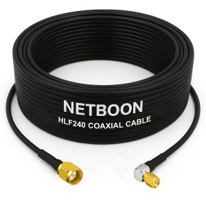 HLF240 Compact RF Jumper Cable | SMA Male to SMA Male Right-Angle Connector | 6GHz Low-Loss Coax for SDR, IoT & Industrial RF Systems