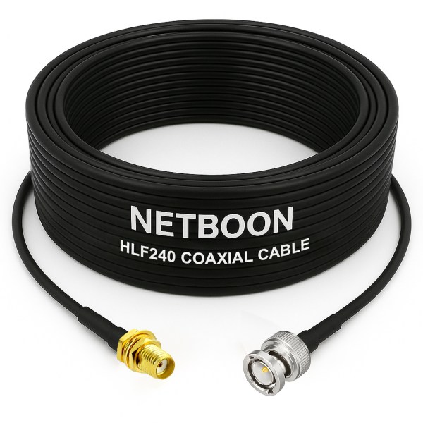 HLF240 High-Efficiency Low Loss RF Cable SMA Female to BNC Male Connector 6GHz Coaxial Cable for SDR, IoT & Industrial RF Links (1) HLF240 High-Efficiency Low Loss RF Cable | SMA Female to BNC Male Connector | 6GHz Coaxial Cable for SDR, IoT & Industrial RF Links