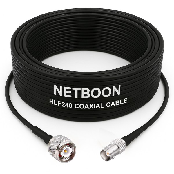 HLF240 High-Performance Low Loss RF Cable TNC Male to BNC Female Connector 6GHz Coax for SDR, IoT, Antennas & Industrial Applications (1) HLF240 High-Performance Low Loss RF Cable | TNC Male to BNC Female Connector | 6GHz Coax for SDR, IoT, Antennas & Industrial Applications