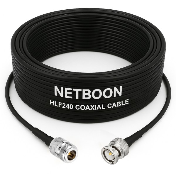 HLF240 High-Quality RF Cable | N Female to BNC Male Connector | 6GHz Low-Loss Coax for SDR, IoT & Industrial Wireless Systems