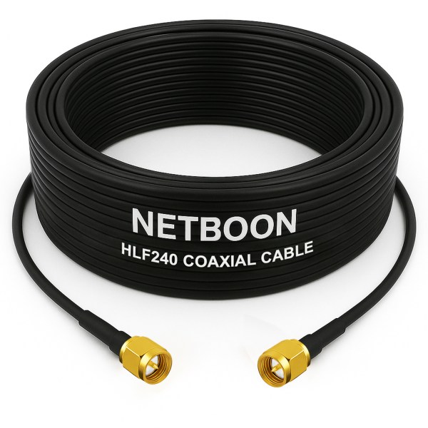 HLF240 High-Stability RF Cable | SMA Male to SMA Male Connector | 6GHz Low-Loss Coax for SDR, IoT, Test & Industrial Wireless Use