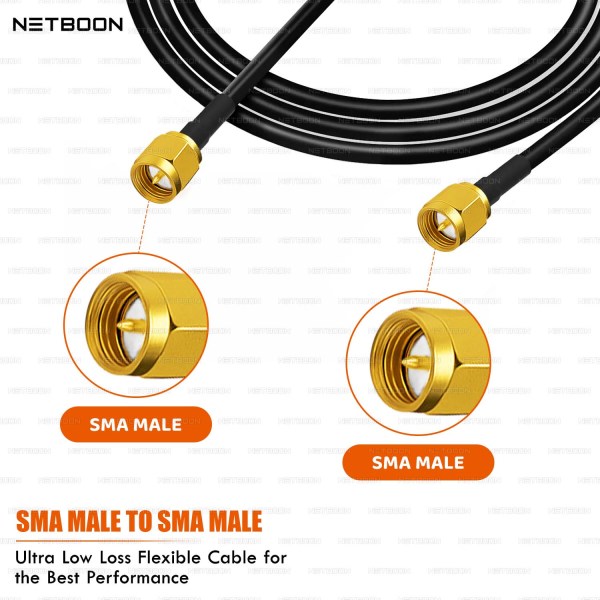 HLF240 High-Stability RF Cable | SMA Male to SMA Male Connector | 6GHz Low-Loss Coax for SDR, IoT, Test & Industrial Wireless Use