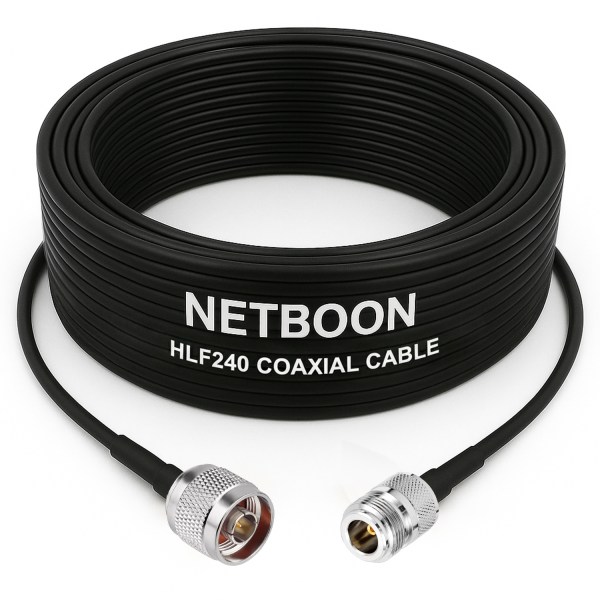 HLF240 Low Loss Coaxial Cable | N Male to N Female Connector | 6GHz RF Cable for Antennas, Routers, SDR, IoT, Ham Radio & Telecom
