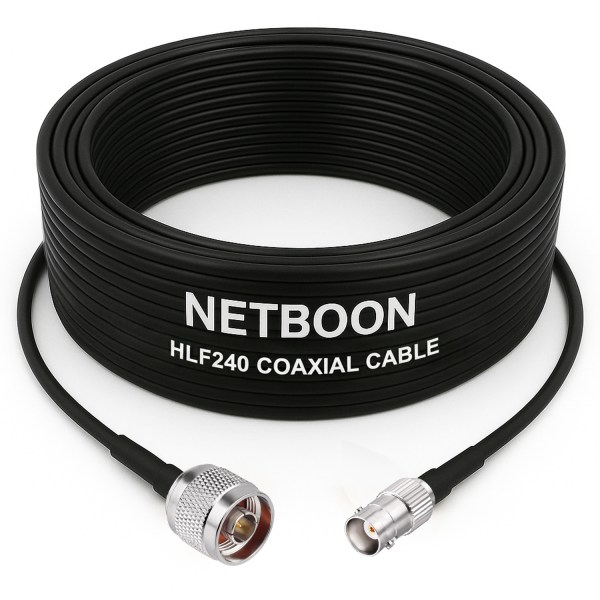 HLF240 Low Loss RF Cable | N Male to BNC Female Connector | 6GHz Coax for RF Testing, SDR, Antennas, CCTV & Industrial Applications