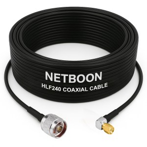 HLF240 Low Loss RF Cable N Male to SMA Male Right Angle Connector 6GHz Coax for SDR, IoT, Antennas, Test Equipment & Industrial RF (1) HLF240 Low Loss RF Cable | N Male to SMA Male Right Angle Connector | 6GHz Coax for SDR, IoT, Antennas, Test Equipment & Industrial RF