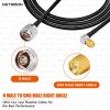 HLF240 Low Loss RF Cable N Male to SMA Male Right Angle Connector 6GHz Coax for SDR, IoT, Antennas, Test Equipment & Industrial RF (2) HLF240 Low Loss RF Cable | N Male to SMA Male Right Angle Connector | 6GHz Coax for SDR, IoT, Antennas, Test Equipment & Industrial RF