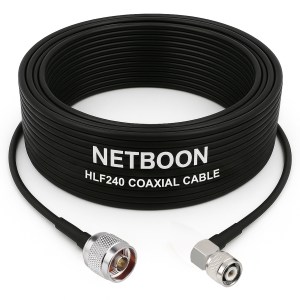 HLF240 Low Loss RF Cable N Male to TNC Male Right Angle Connector 6GHz Coax for SDR, IoT, Telecom, Antennas & Industrial RF Systems (1) HLF240 Low Loss RF Cable | N Male to TNC Male Right Angle Connector | 6GHz Coax for SDR, IoT, Telecom, Antennas & Industrial RF Systems